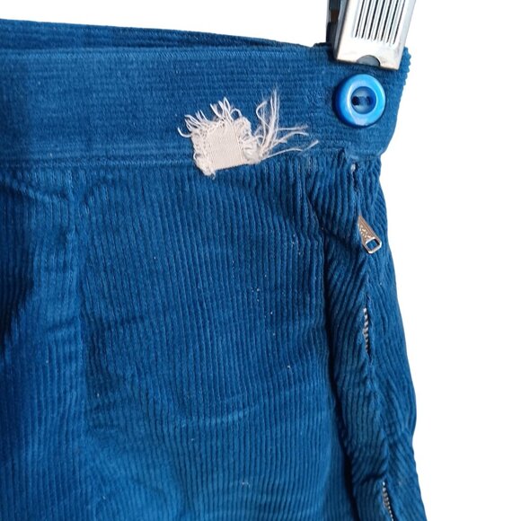 sz 10 Vintage Capris Corduroy High-Waisted Pants Side Zipper Rockabilly Marylin - Picture 4 of 6